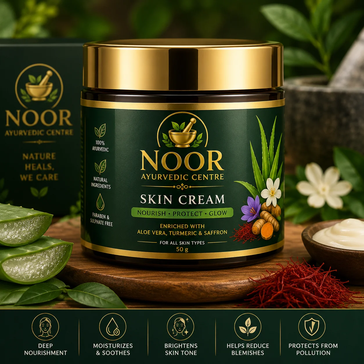 Noor Skin Cream Ingredients Close Up View